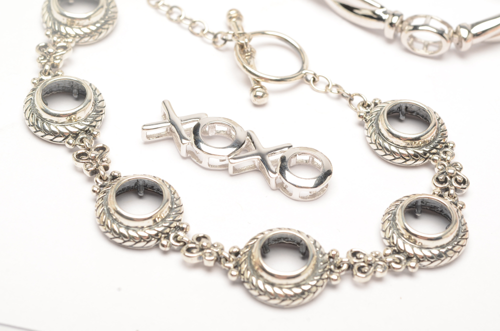 Sterling Silver Pendant and Bracelet Semi-Mounts