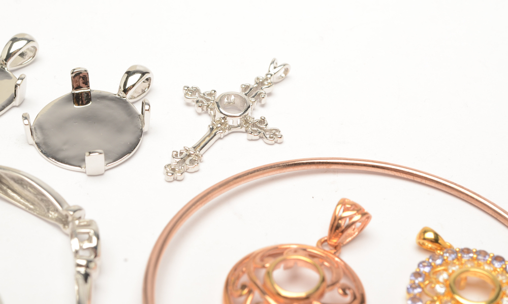 Sterling Silver Pendant and Bracelet Semi-Mounts