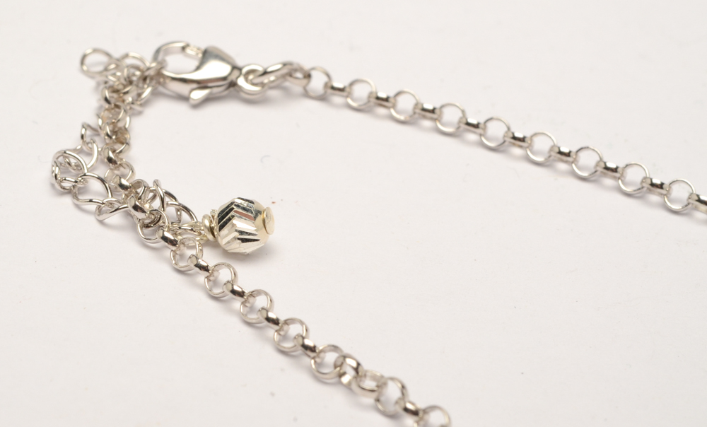 Sterling Silver Tin Cup Necklace with White Cultured South Sea Pearls
