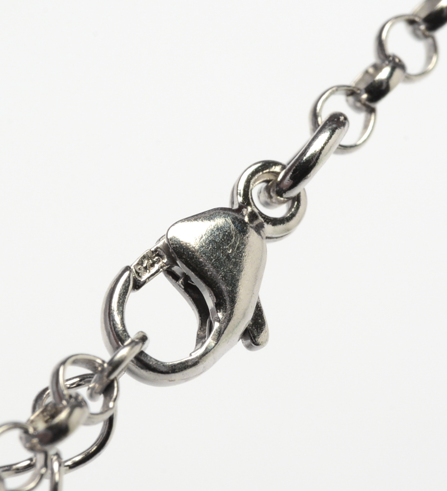 Sterling Silver Tin Cup Necklace with White Cultured South Sea Pearls