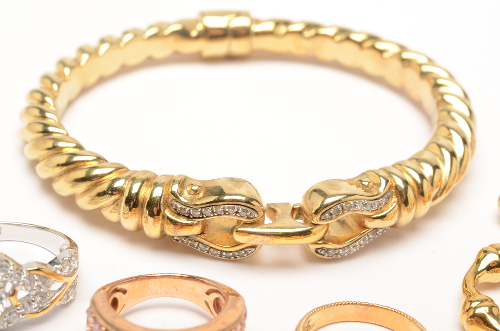 Sterling Silver Jewelry with Gold Finish