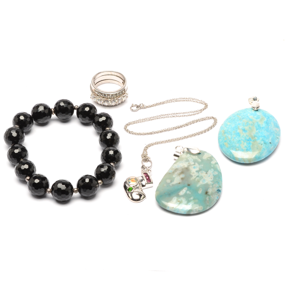 Assorted Sterling Silver and Natural Stone Jewelry
