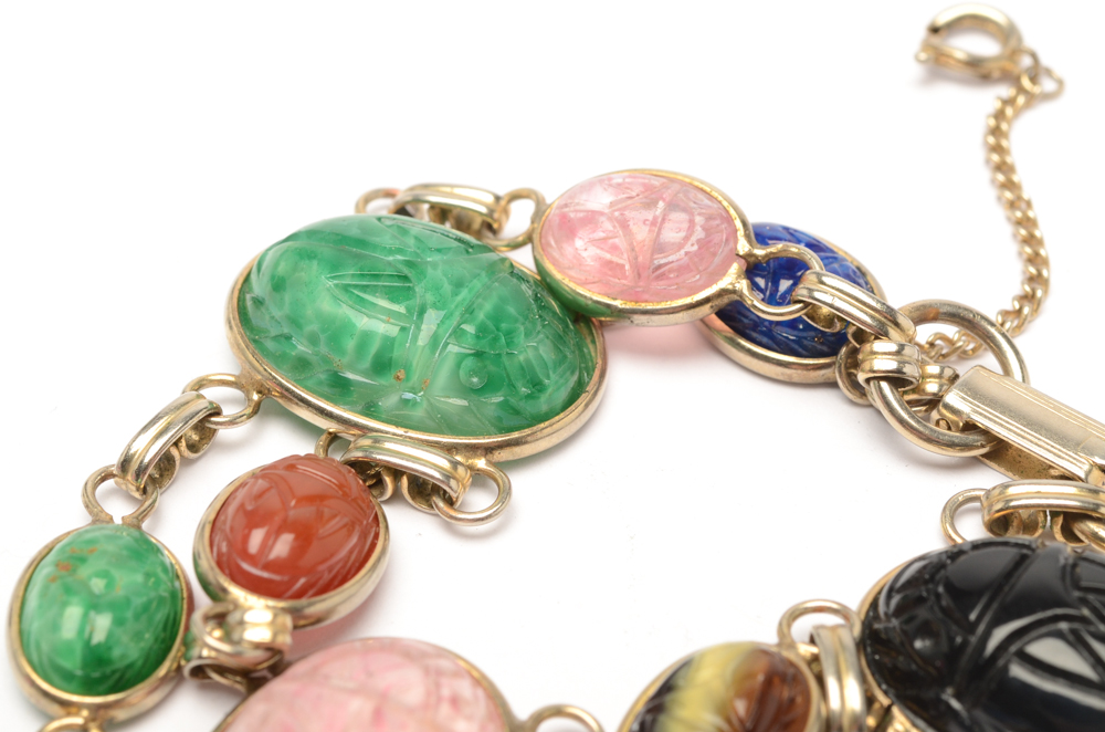 Vintage Egyptian Style Scarab Bracelet