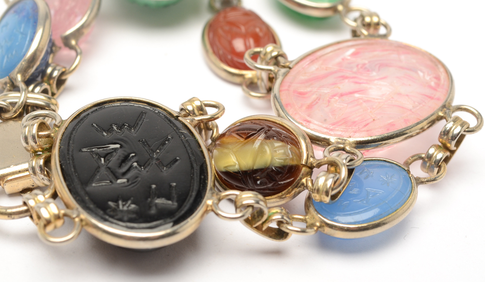 Vintage Egyptian Style Scarab Bracelet