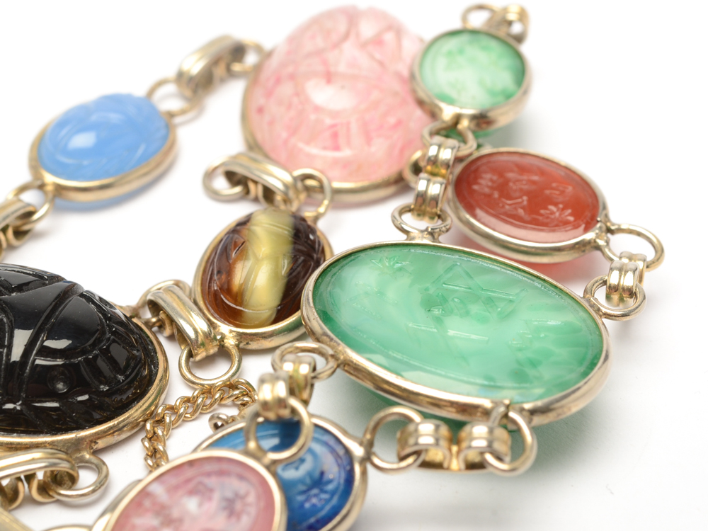 Vintage Egyptian Style Scarab Bracelet