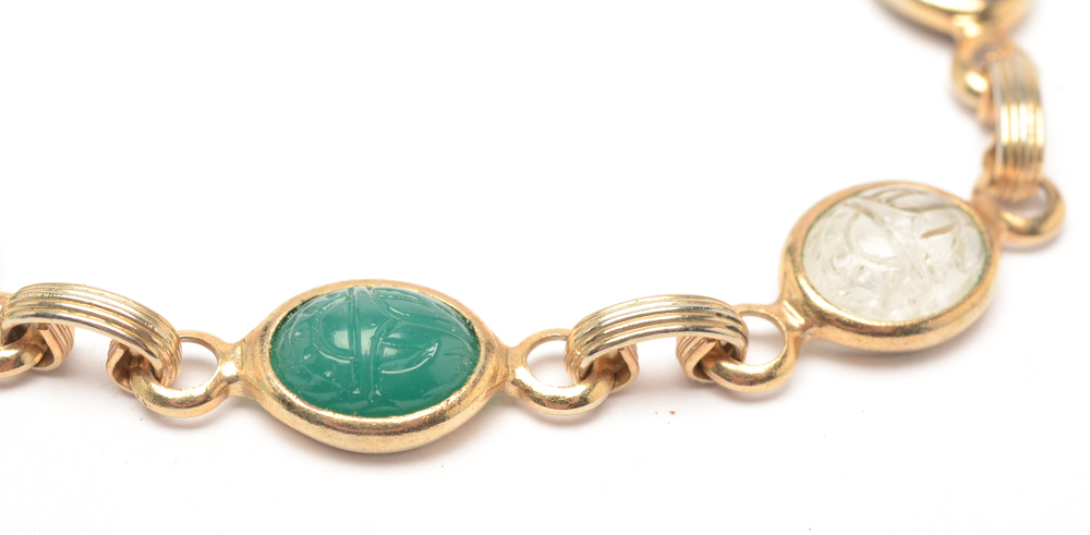 Vintage Judy Lee Scarab Bracelet