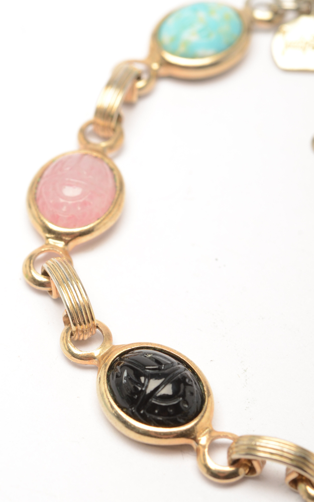 Vintage Judy Lee Scarab Bracelet