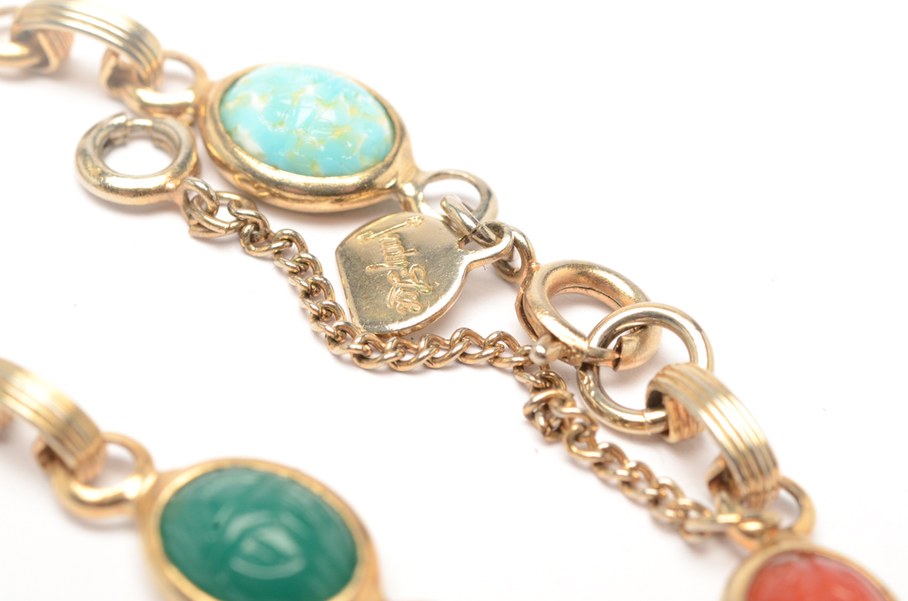 Vintage Judy Lee Scarab Bracelet