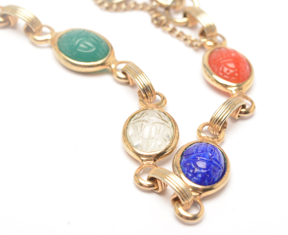 Vintage Judy Lee Scarab Bracelet