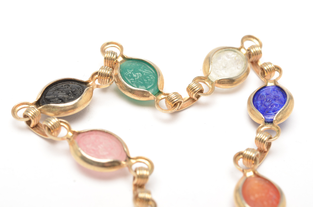 Vintage Judy Lee Scarab Bracelet