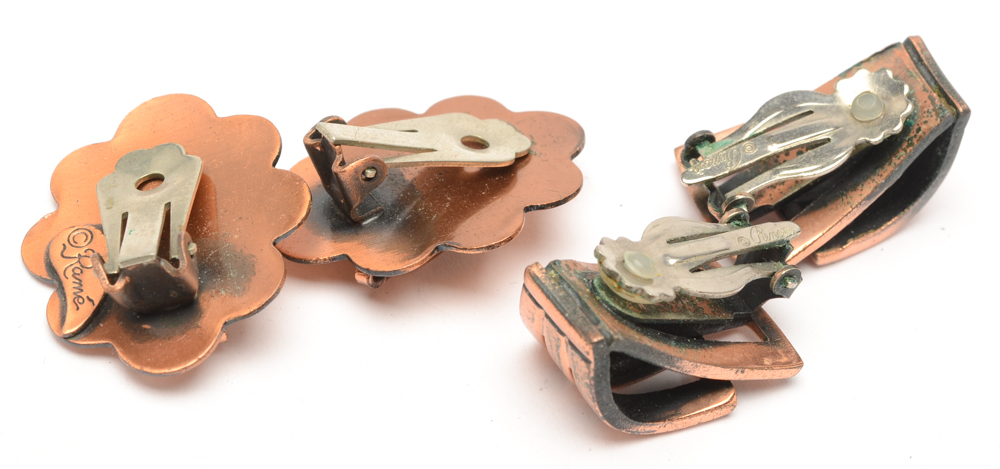 Vintage 1950's Renoir Copper Jewelry Group