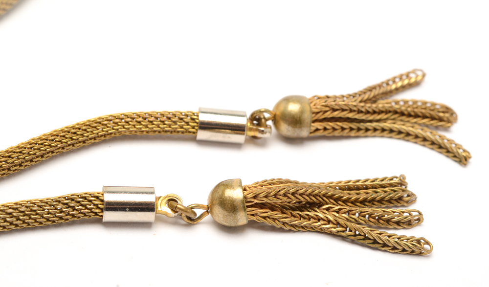 Vintage Miriam Haskell Butterfly Slide Necklace with Feather Pin