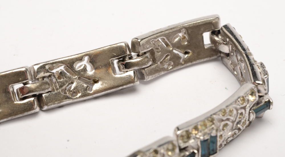 Vintage Silver Tone "Panetta" Rhinestone Jewelry Parure