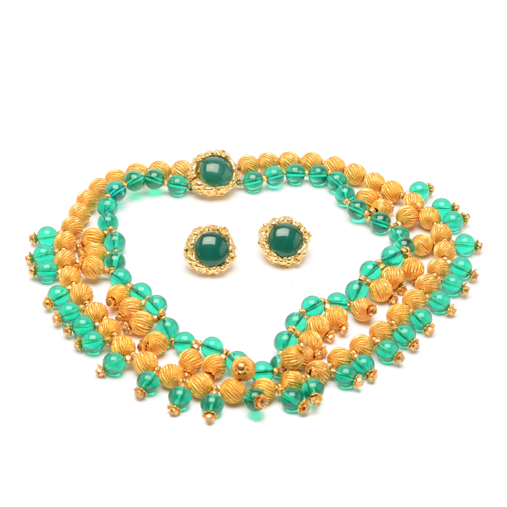 Vintage Vogue Gold Tone Jewelry Set