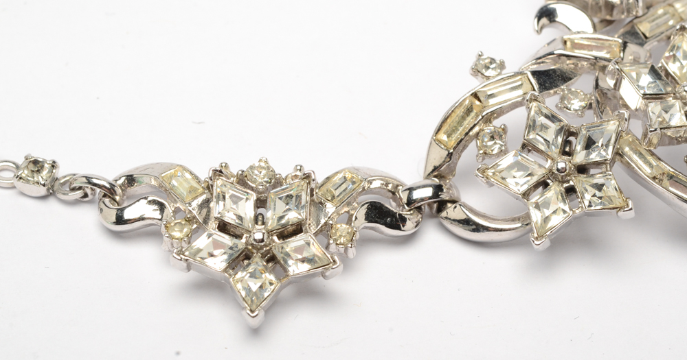 Trifari Snowflake Necklace and Earring Set