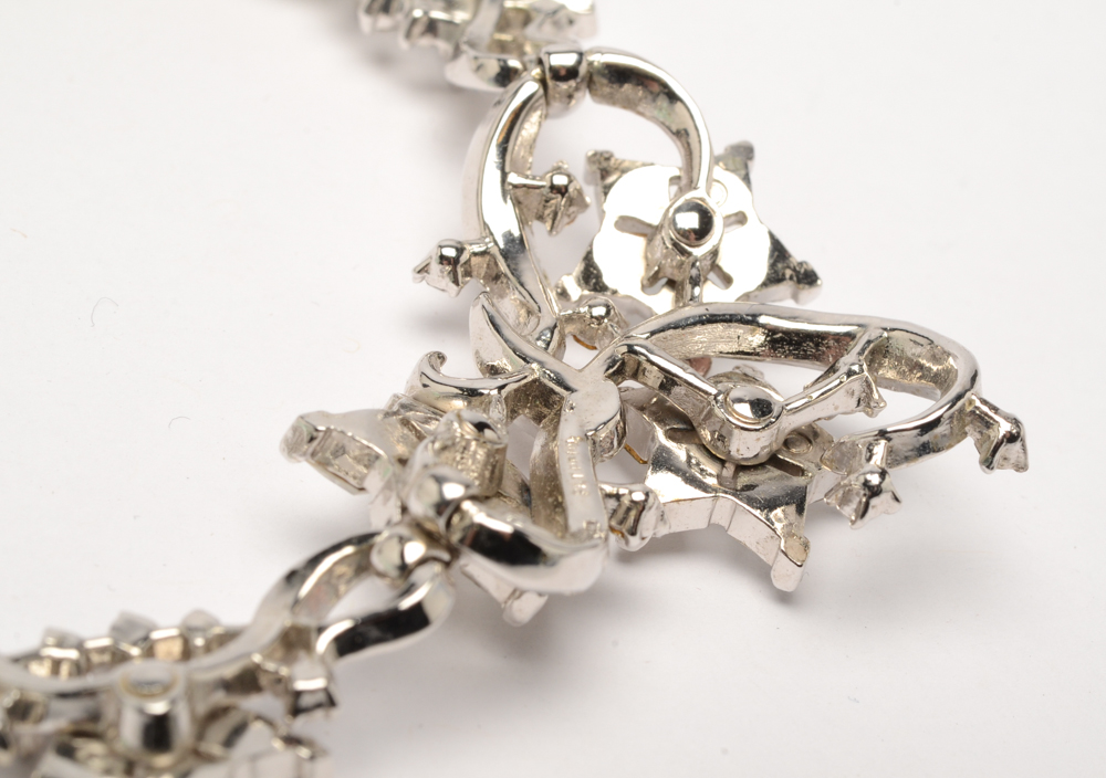 Trifari Snowflake Necklace and Earring Set