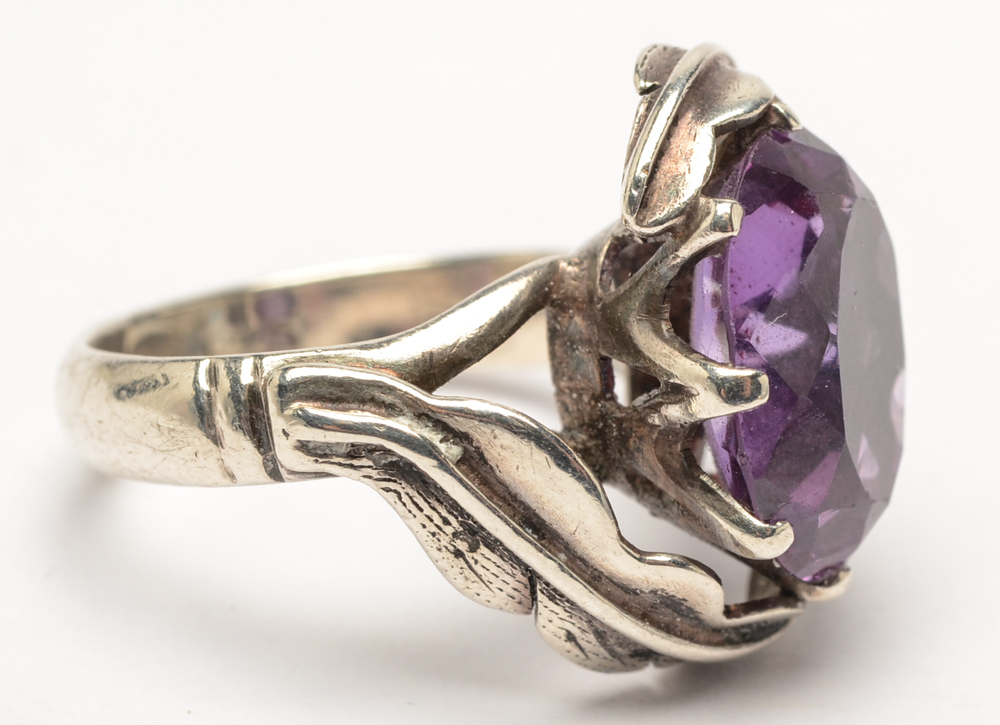 Sterling Silver Synthetic Sapphire Ring