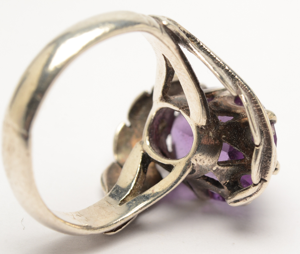 Sterling Silver Synthetic Sapphire Ring