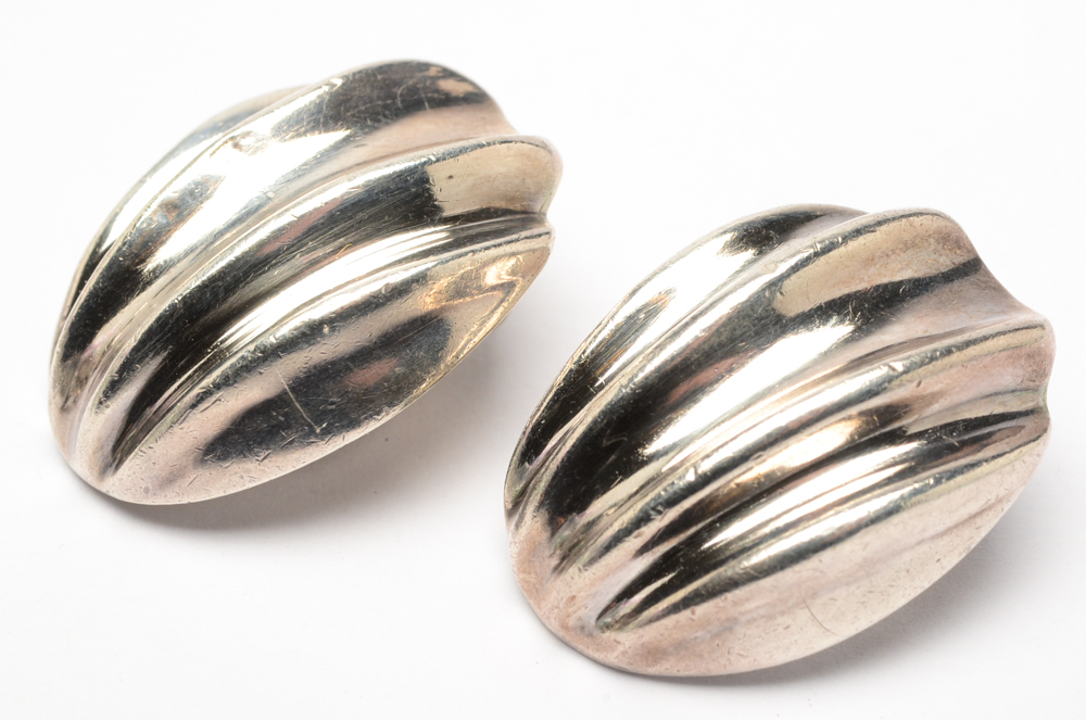 Group of Sterling Silver Clip and Screw Back Earring