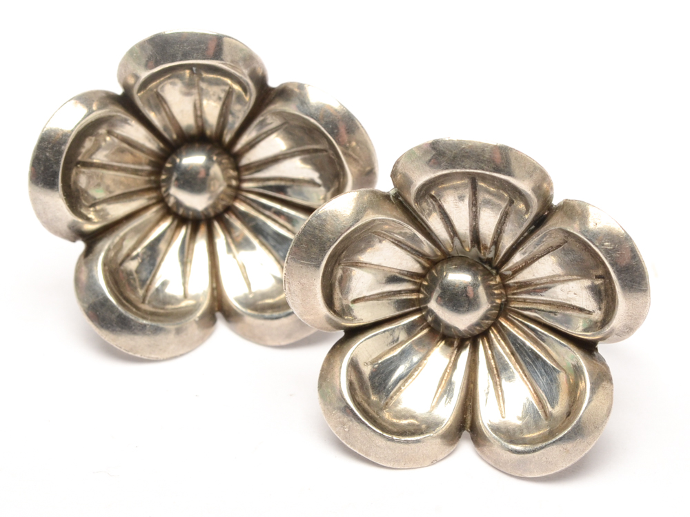 Group of Sterling Silver Clip and Screw Back Earring