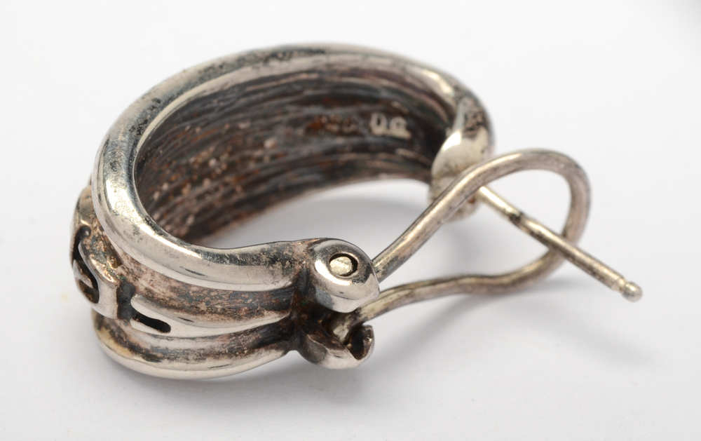 Sterling Silver J-Hoop Earrings