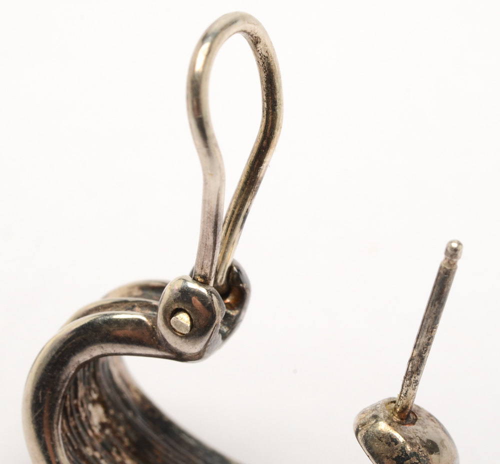 Sterling Silver J-Hoop Earrings