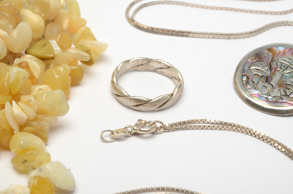 Sterling Silver Jewelry Including Mother of Pearl