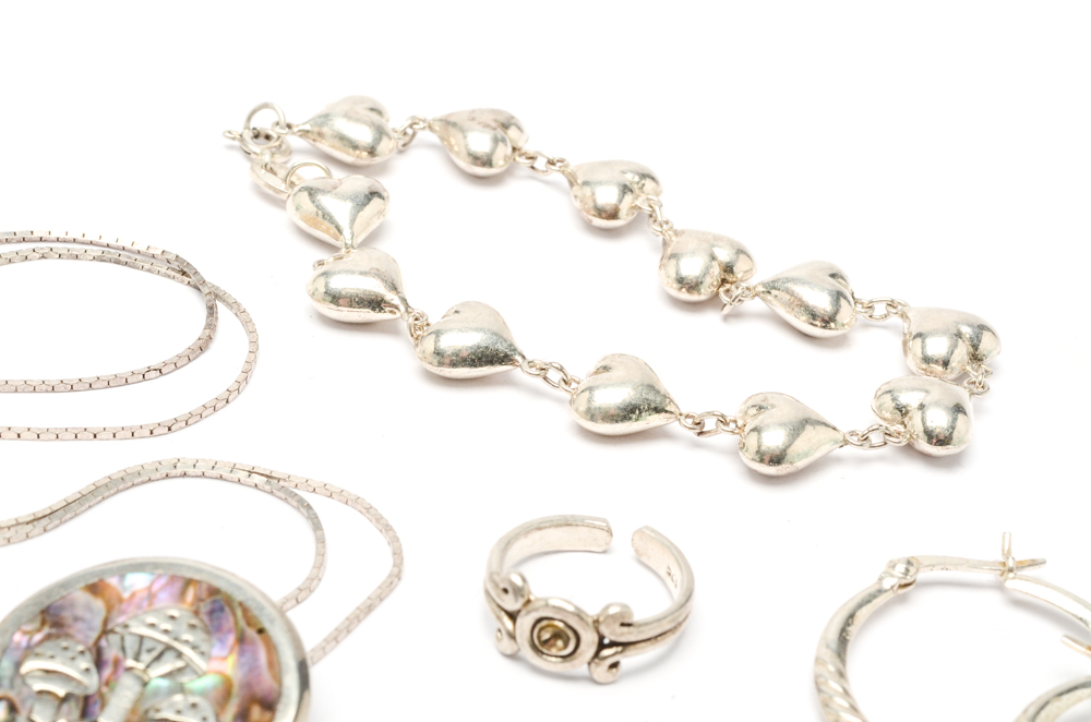 Sterling Silver Jewelry Including Mother of Pearl