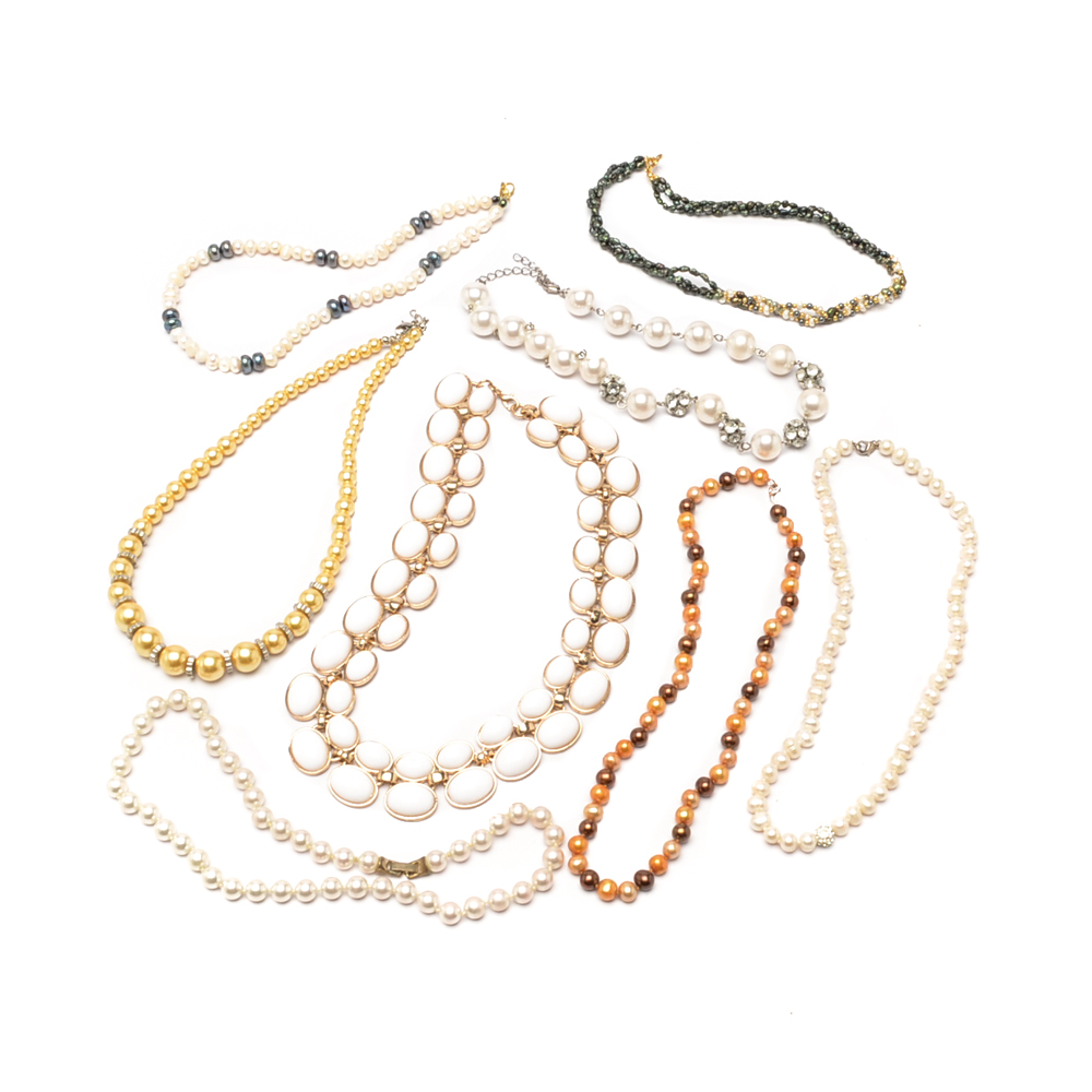Costume Necklaces Including Cultured Freshwater Pearls