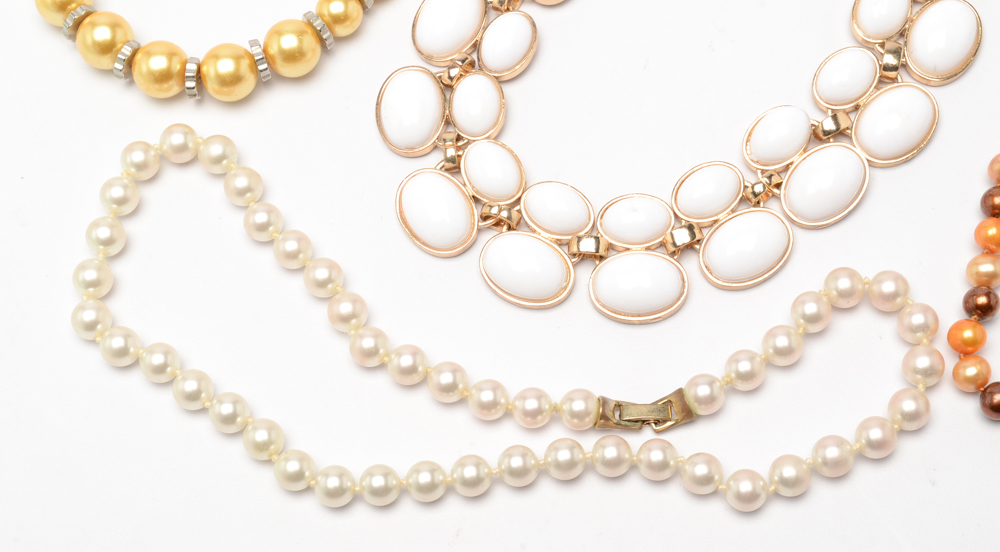 Costume Necklaces Including Cultured Freshwater Pearls