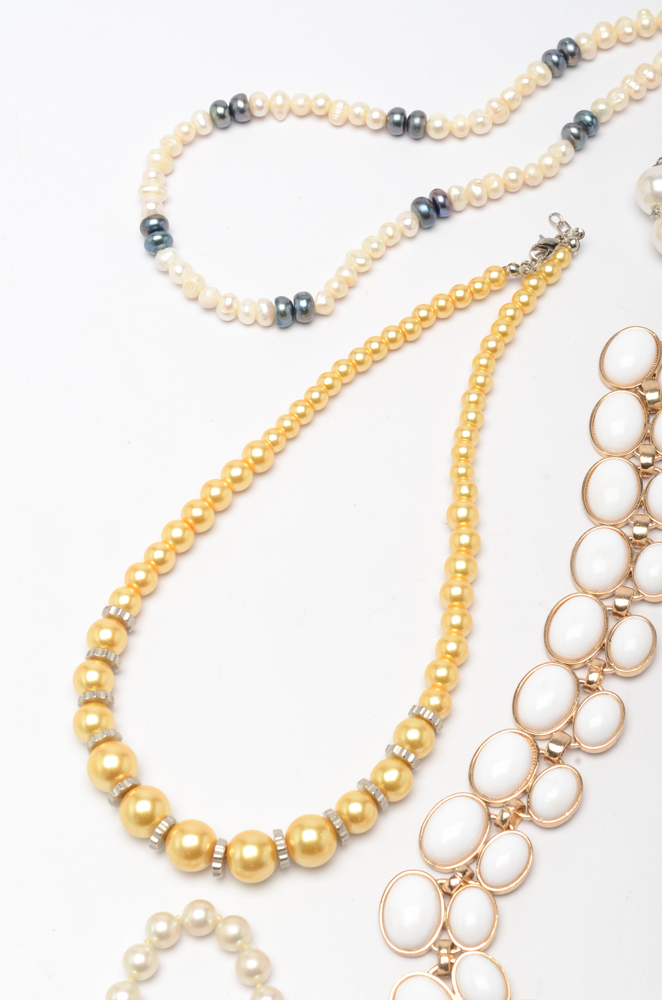 Costume Necklaces Including Cultured Freshwater Pearls