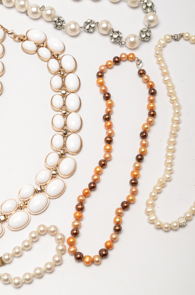 Costume Necklaces Including Cultured Freshwater Pearls