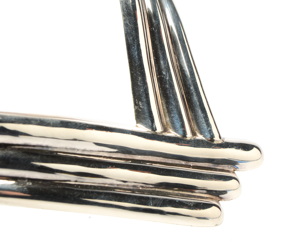 Sterling Silver Hinged Collar Necklace with Earrings Set