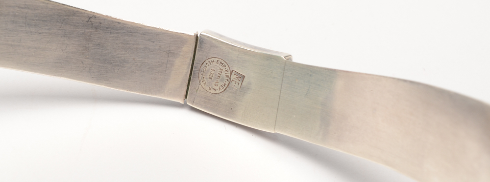 Sterling Silver Hinged Collar Necklace with Earrings Set