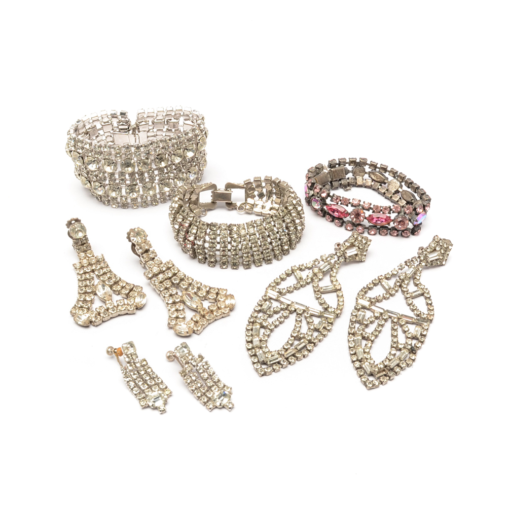 Collection of Rhinestone Jewelry