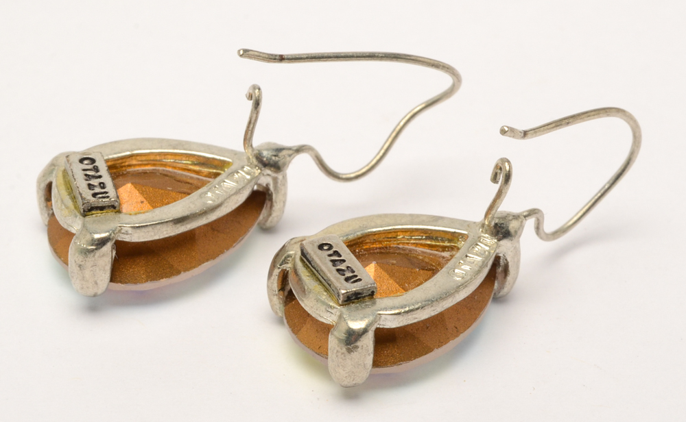 Rodrigo Otazu Swarovski Aurora Borealis Crystal Teardrop Earrings