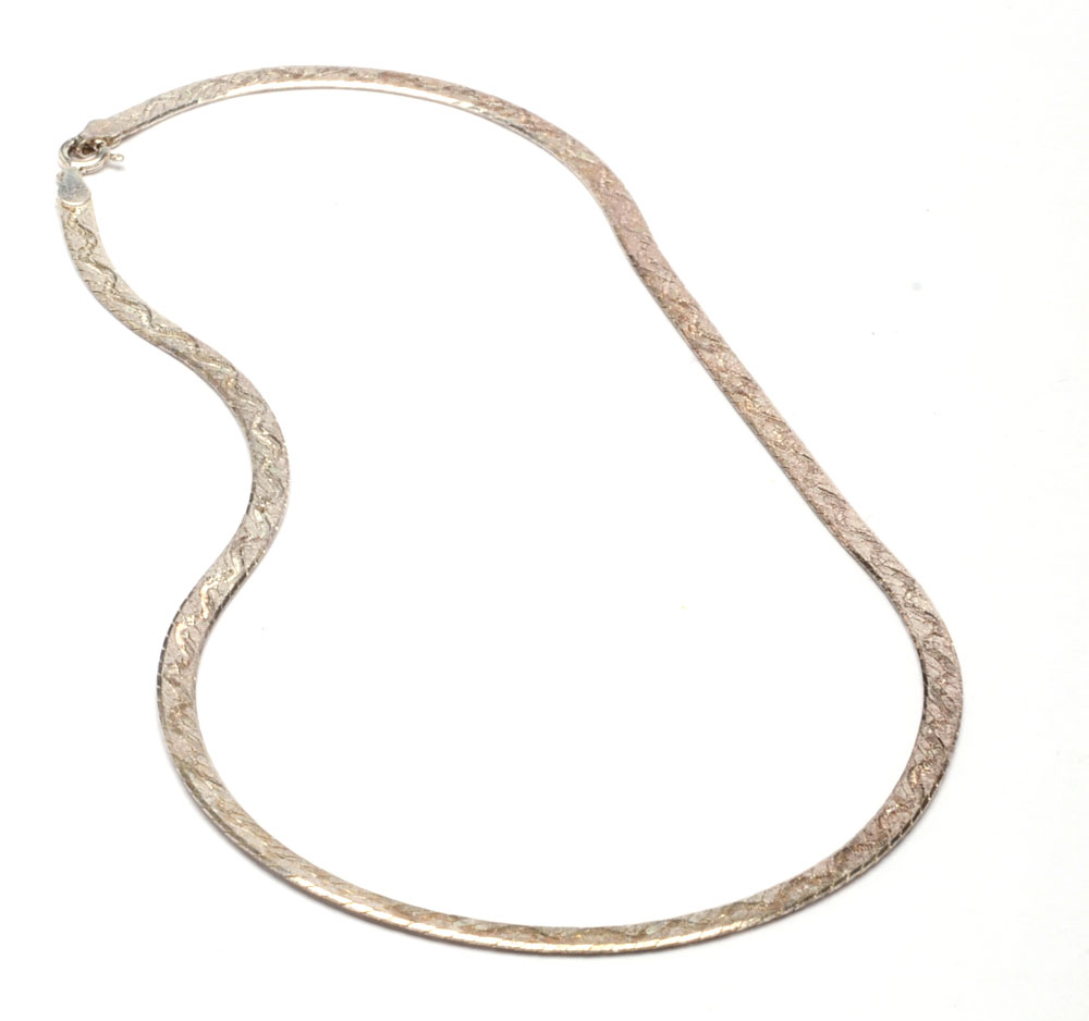 Sterling Silver Necklaces and Earrings with Malachite