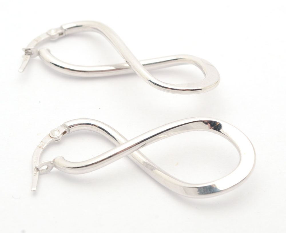 14K Yellow Gold and White Gold Earrings