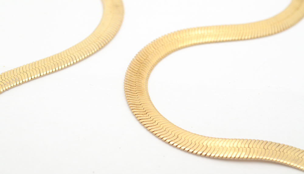 14K Yellow Gold Omega Chain Necklace