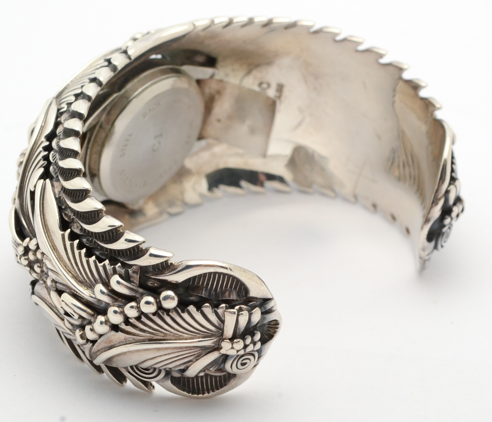 Southwestern Sterling Silver Watch Cuff Signed