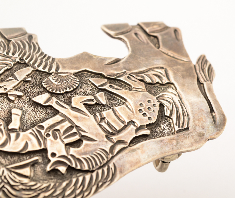 Sterling Silver Bison Belt Buckle