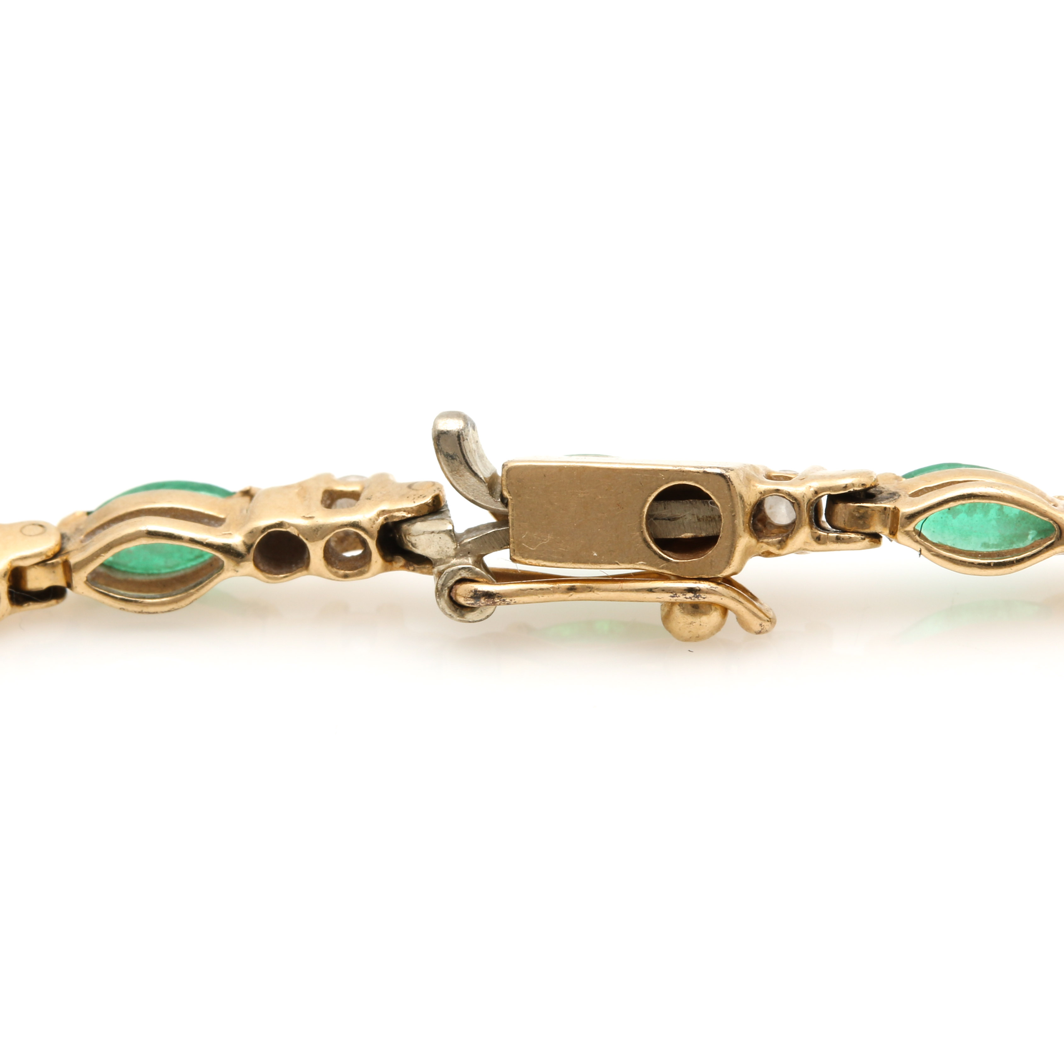 Clyde Duneier 14K Yellow Gold Emerald and Diamond Tennis Bracelet