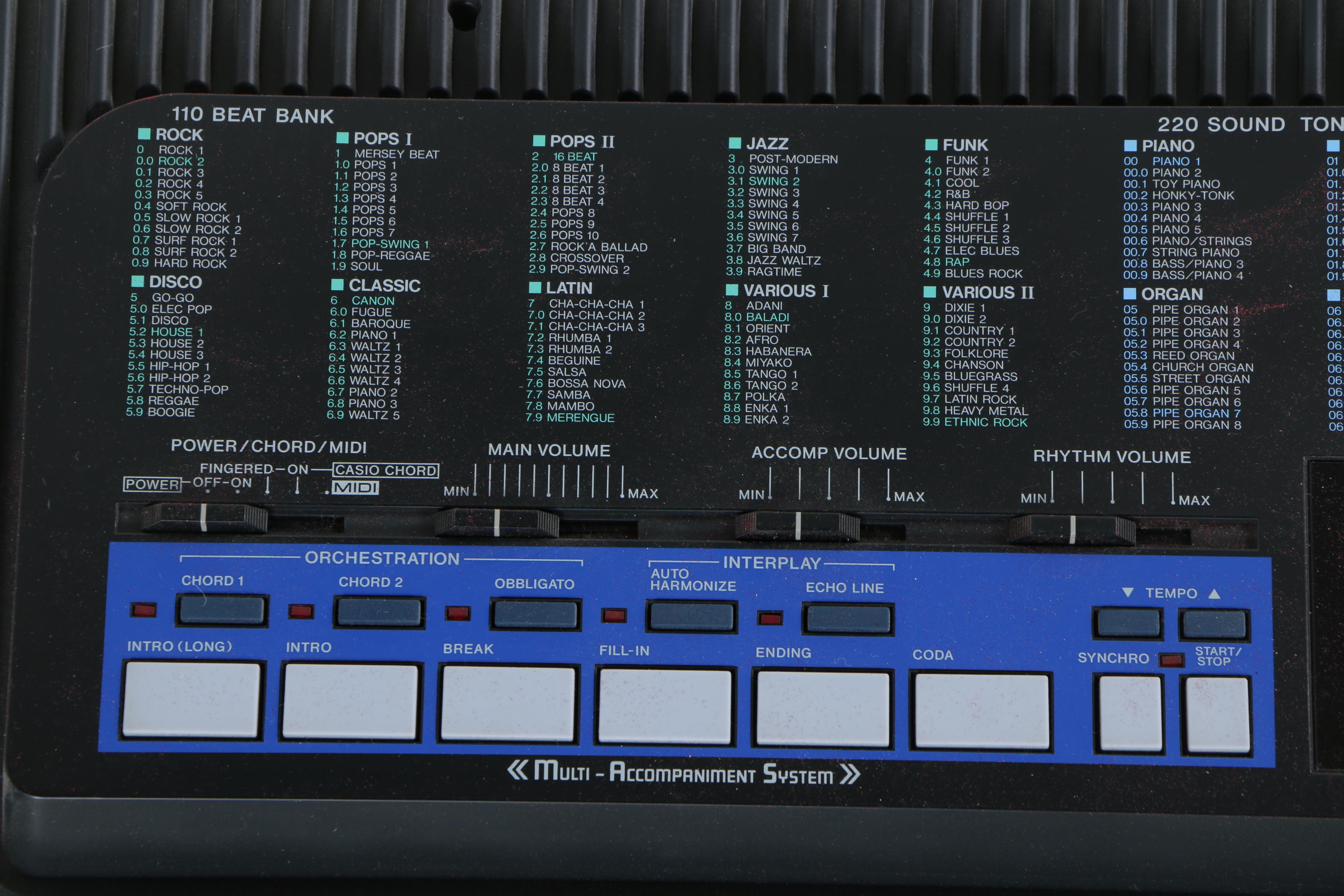 Casio CT-670 ToneBank MIDI Keyboard