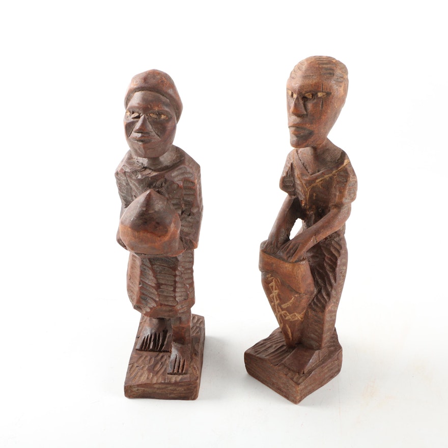 African Carved Wood Figurines