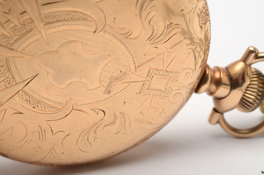 Antique Waltham Hunting Case Pocket Watch with Pocketknife Fob