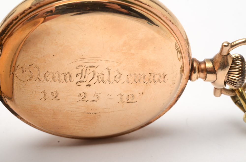 Antique Waltham Hunting Case Pocket Watch with Pocketknife Fob