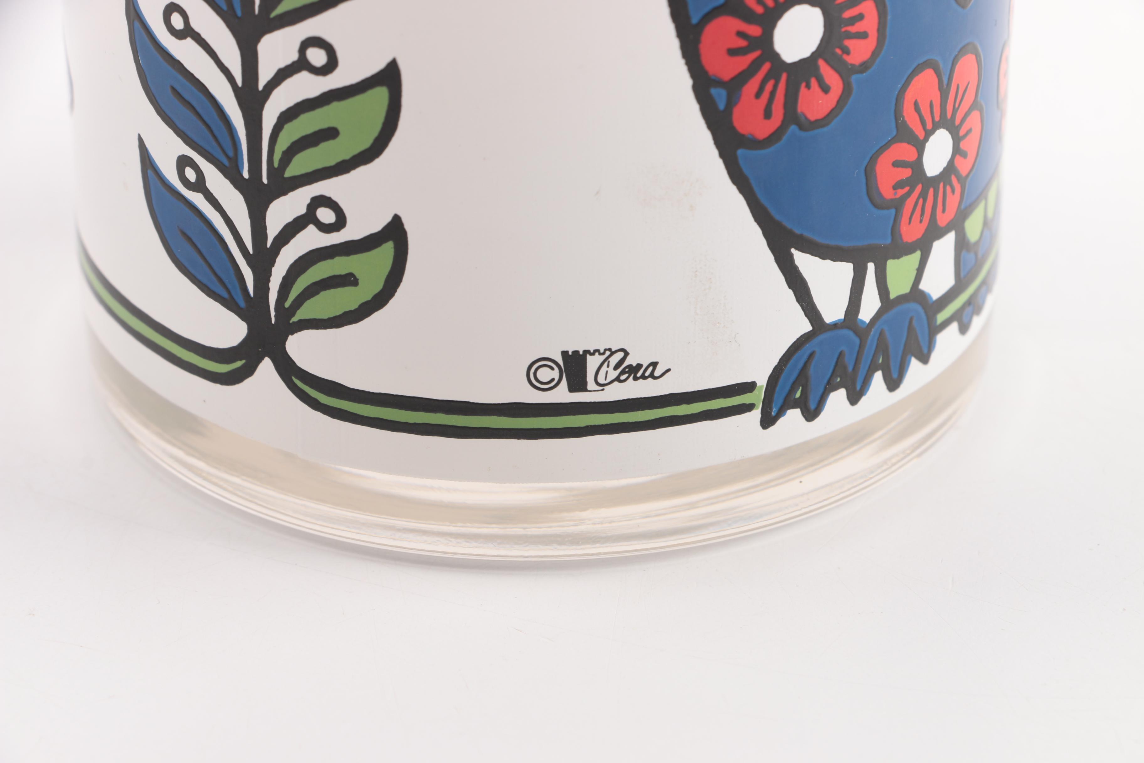 Mid Century Modern Cera Owl Cocktail Glasses