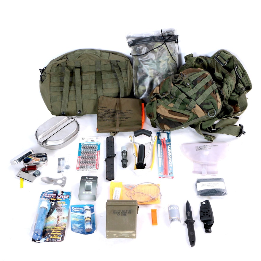 Pair of Military Carrying Bags with Accessories