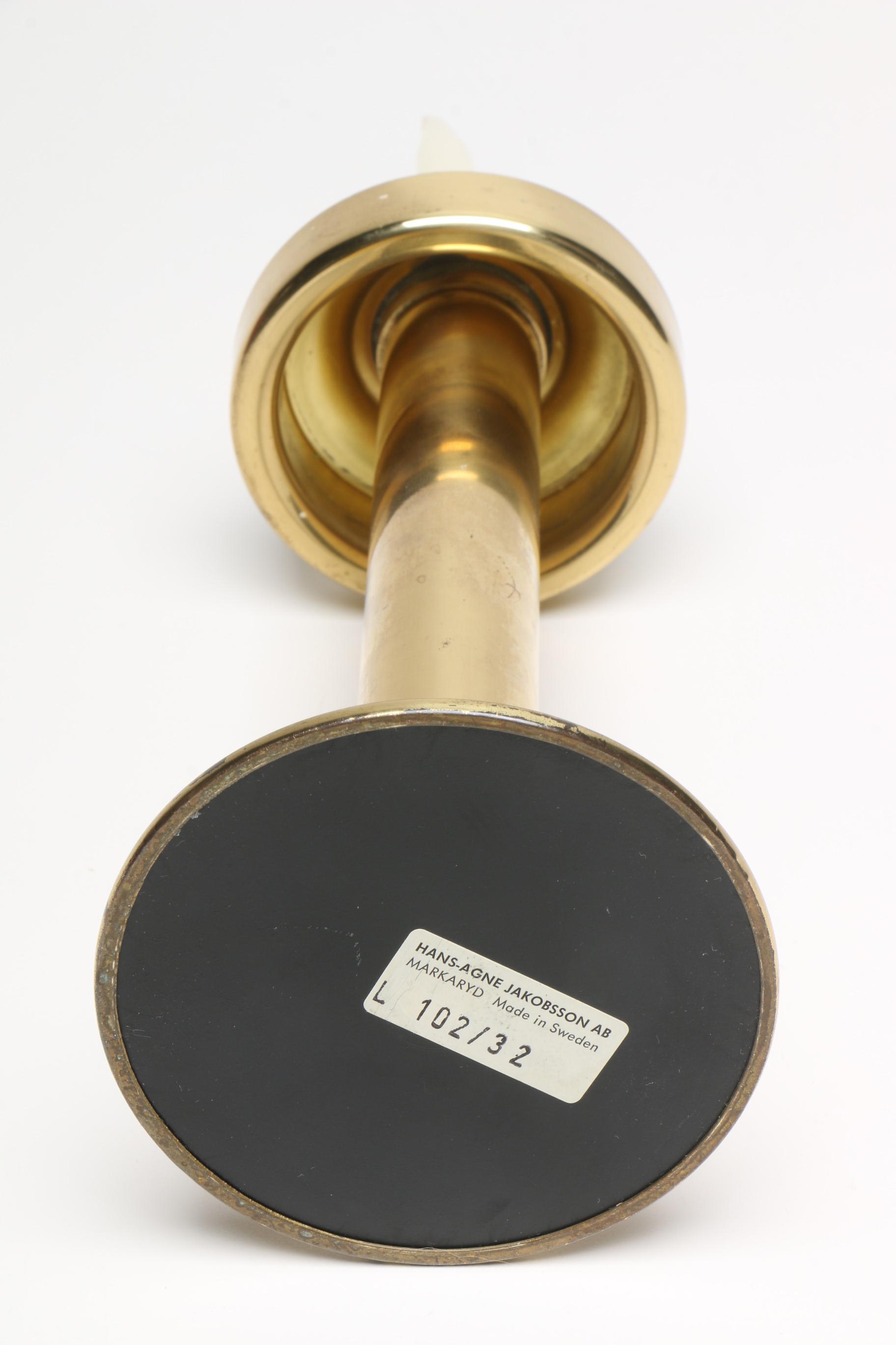 Modern Hans-Agne Jakobsson Brass Candlestick for Markaryd