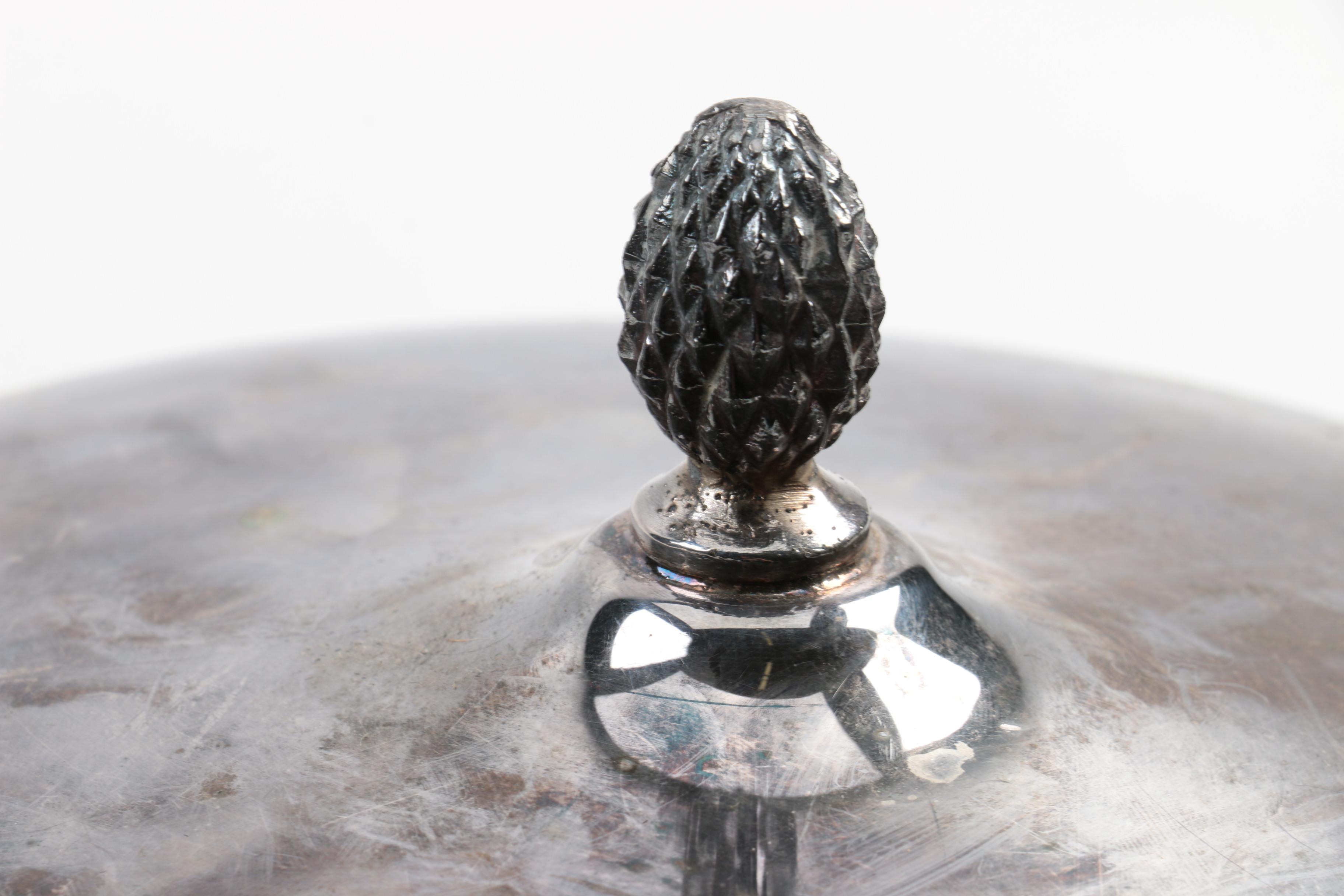 Silver Plate Casserole Servers with Pyrex Bowls